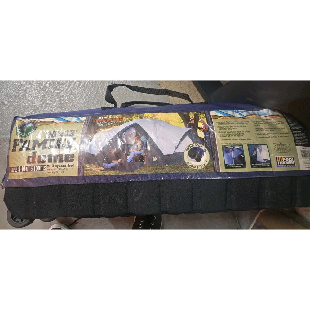 NOS Ozark Trail Two Room Dome Tent 13x10ft SLEEPS 5-6, NOS 8/67